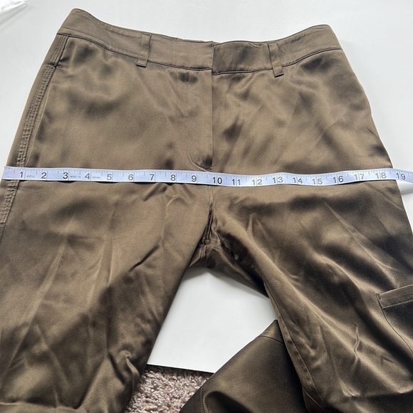 Theory Green Silk Trousers - Picture 8 of 9